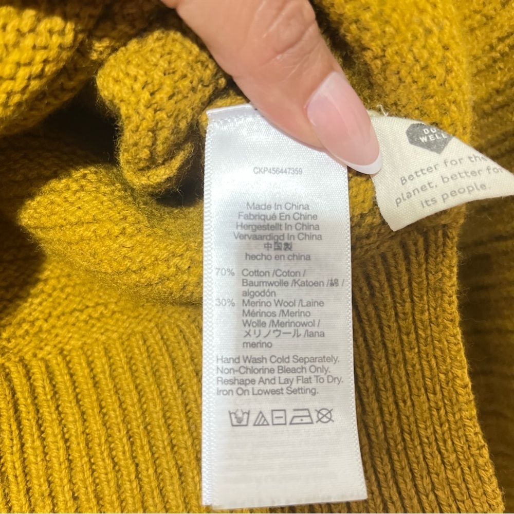 Madewell Ruffle-Neck Pullover Sweater Merino Wool Blend Classic Fall City SZ XS - Picture 5 of 9
